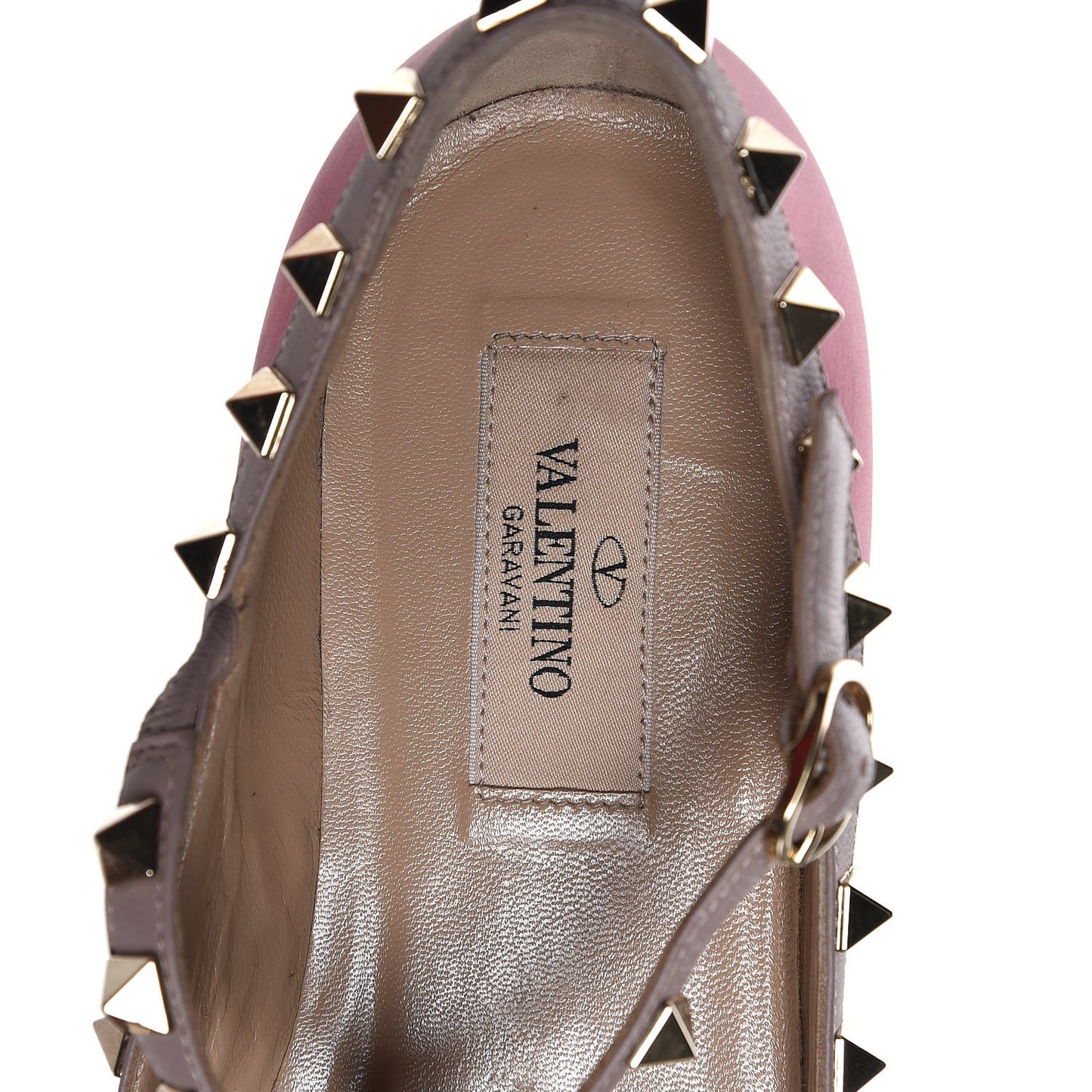 Nappa Rockstud Cage Ballerina Flats 36 Fuchsia Poudre