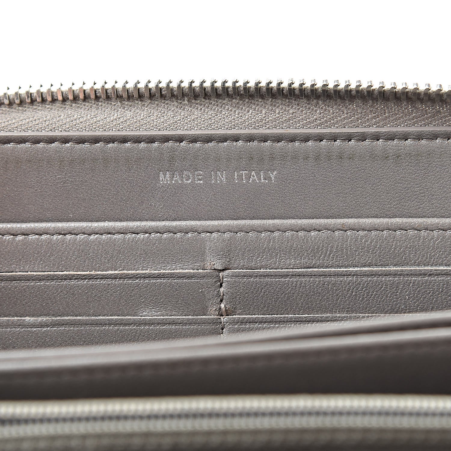 Chanel Calfskin Resin Stitched Zip Around Wallet Grey 7 of 17
