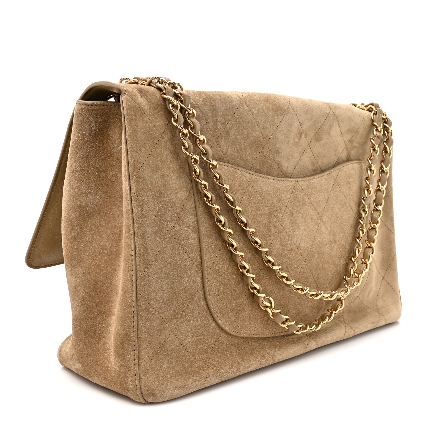 Chanel Suede Calfskin Souplissimo Maxi Flap Dark Beige 3 of 10