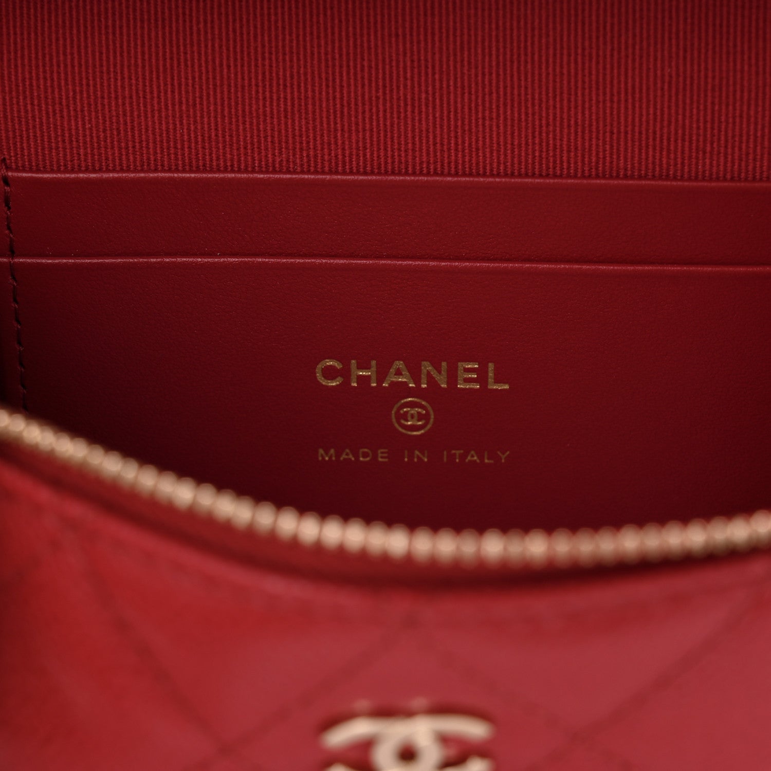 Chanel Caviar Quilted Top Handle Slim Vanity With Chain Red 6 of 10