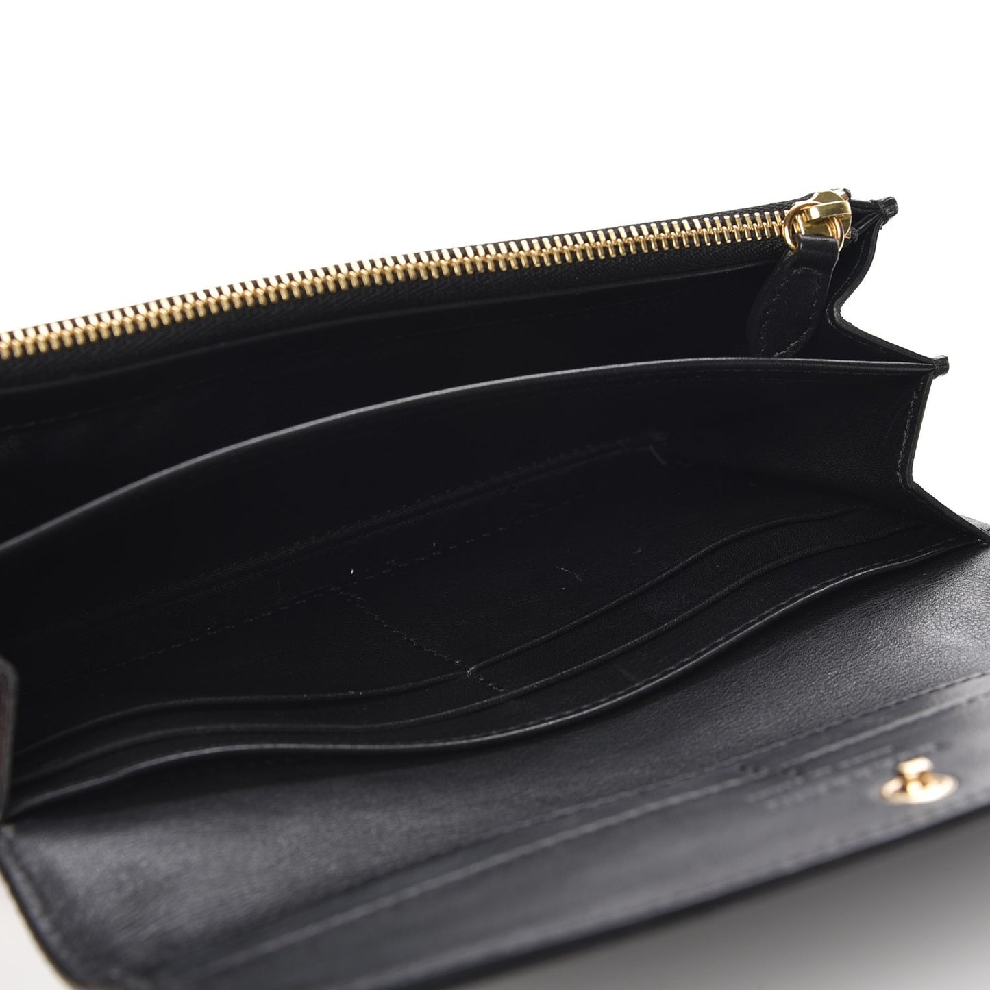 Calfskin House Check Porter Continental Wallet Black