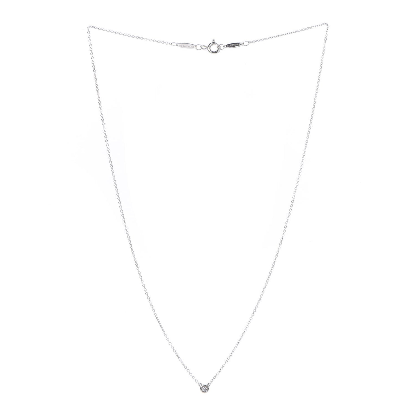 Sterling Silver Diamond .03ct Elsa Peretti Diamonds by the Yard Pendant Necklace