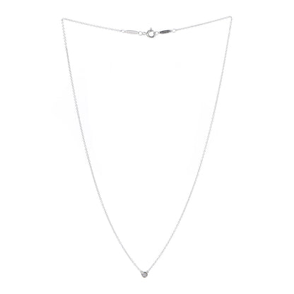 Tiffany Sterling Silver Diamond .03ct Elsa Peretti Diamonds by the Yard Pendant Necklace 3 of 7