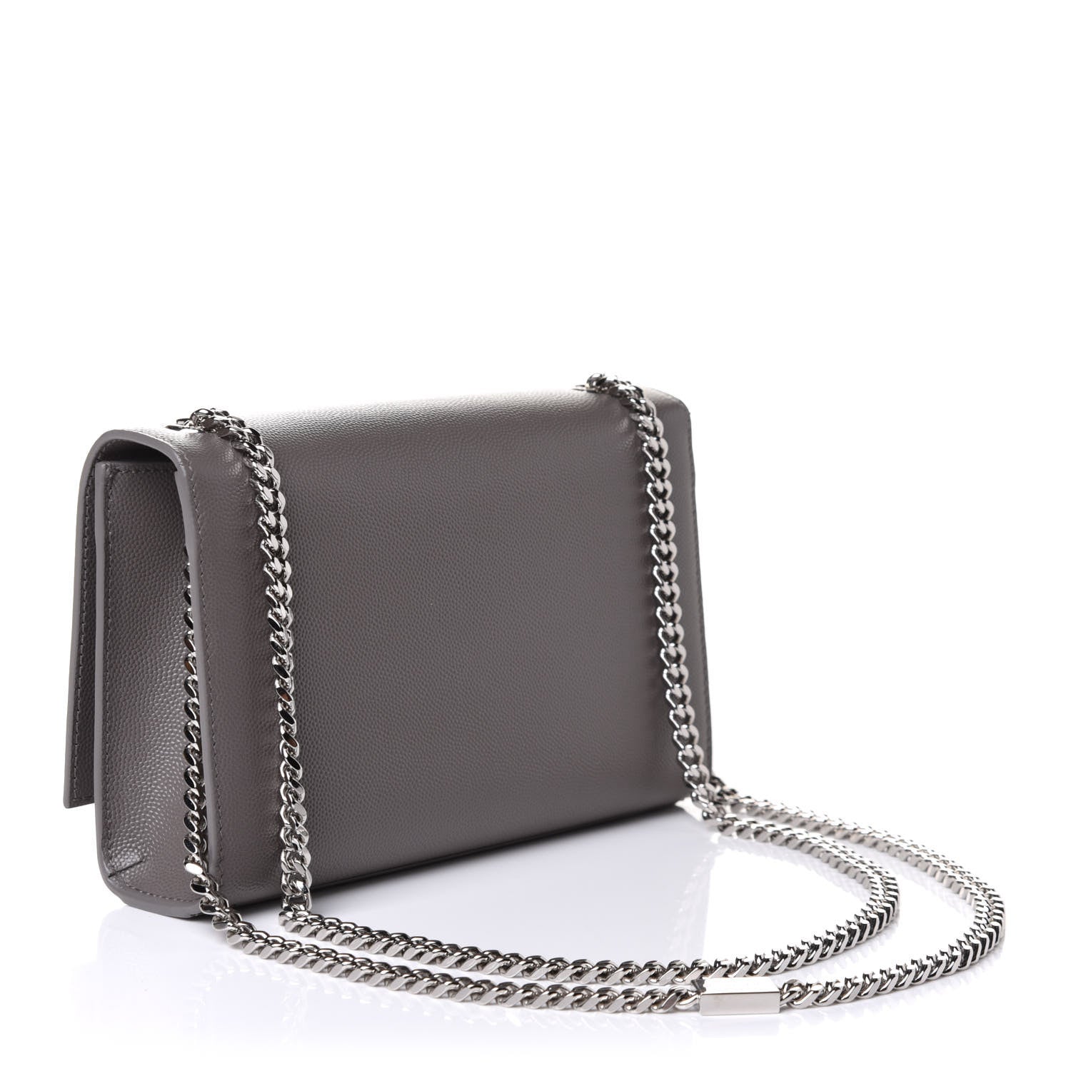 Saint Laurent Grain De Poudre Small Monogram Kate Satchel Fog 3 of 10