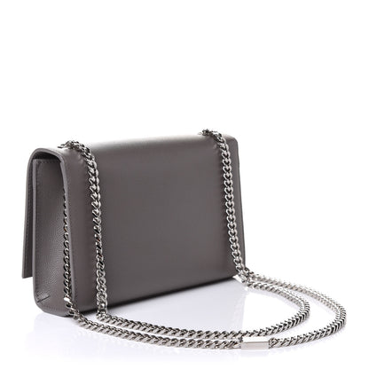 Saint Laurent Grain De Poudre Small Monogram Kate Satchel Fog 3 of 10