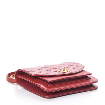 Chanel Calfskin Caviar Quilted Chain Handle Flap Red 3 of 8
