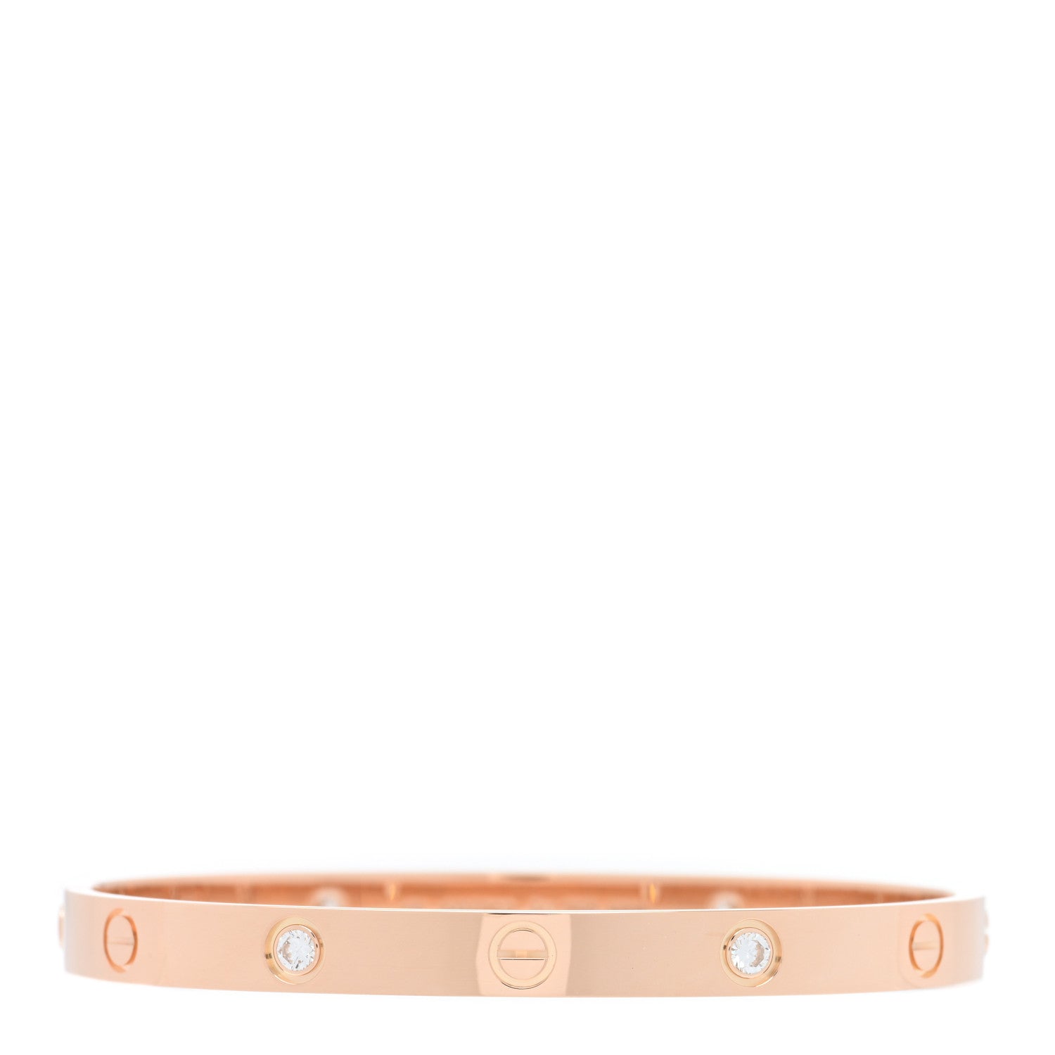 Cartier 18K Pink Gold 4 Diamond LOVE Bracelet 18 1 of 5