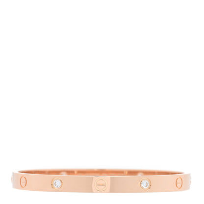 Cartier 18K Pink Gold 4 Diamond LOVE Bracelet 18 1 of 5