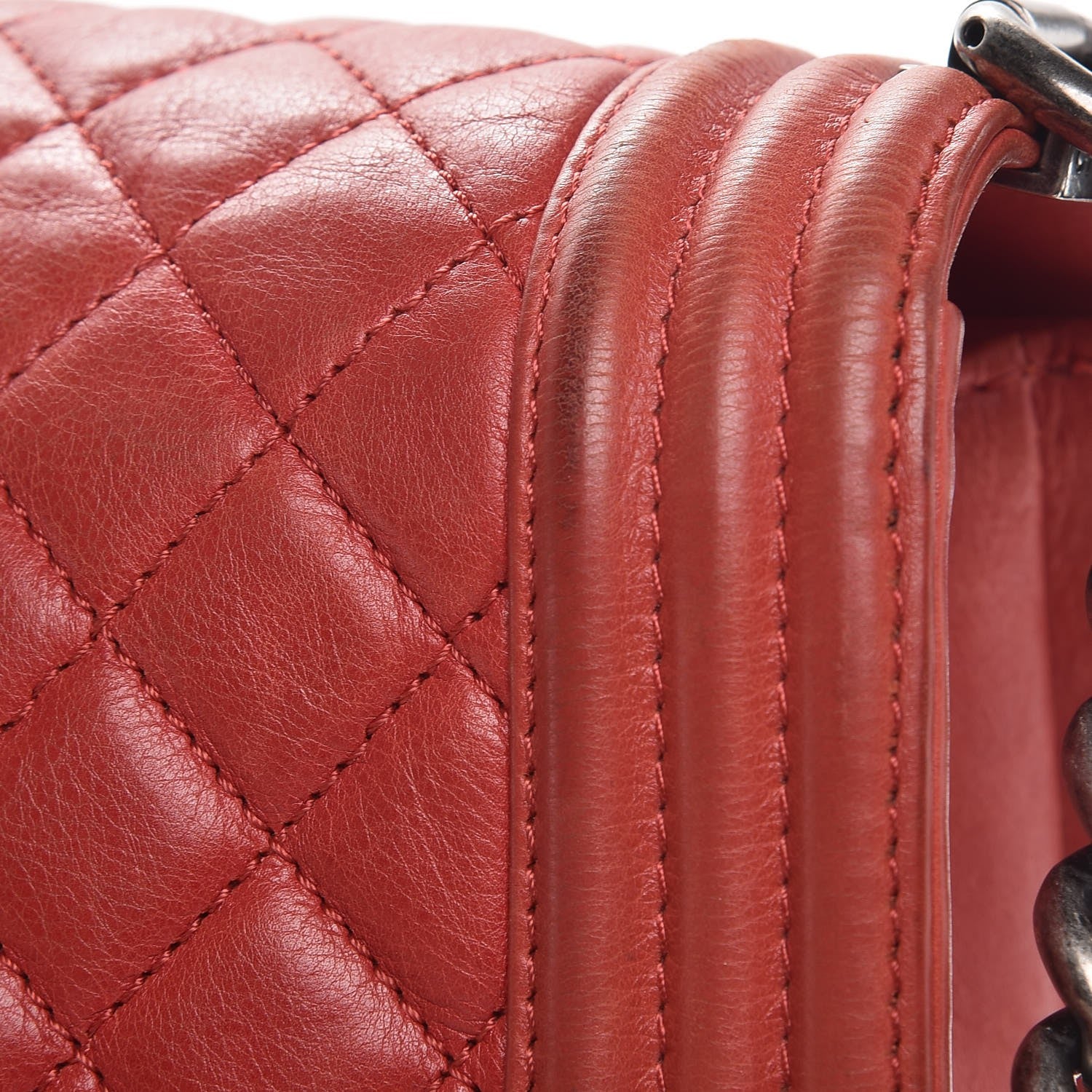 Chanel Calfskin Quilted Medium Boy Flap Red 14 of 19