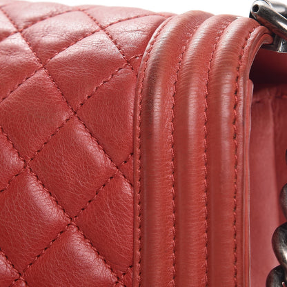 Chanel Calfskin Quilted Medium Boy Flap Red 14 of 19