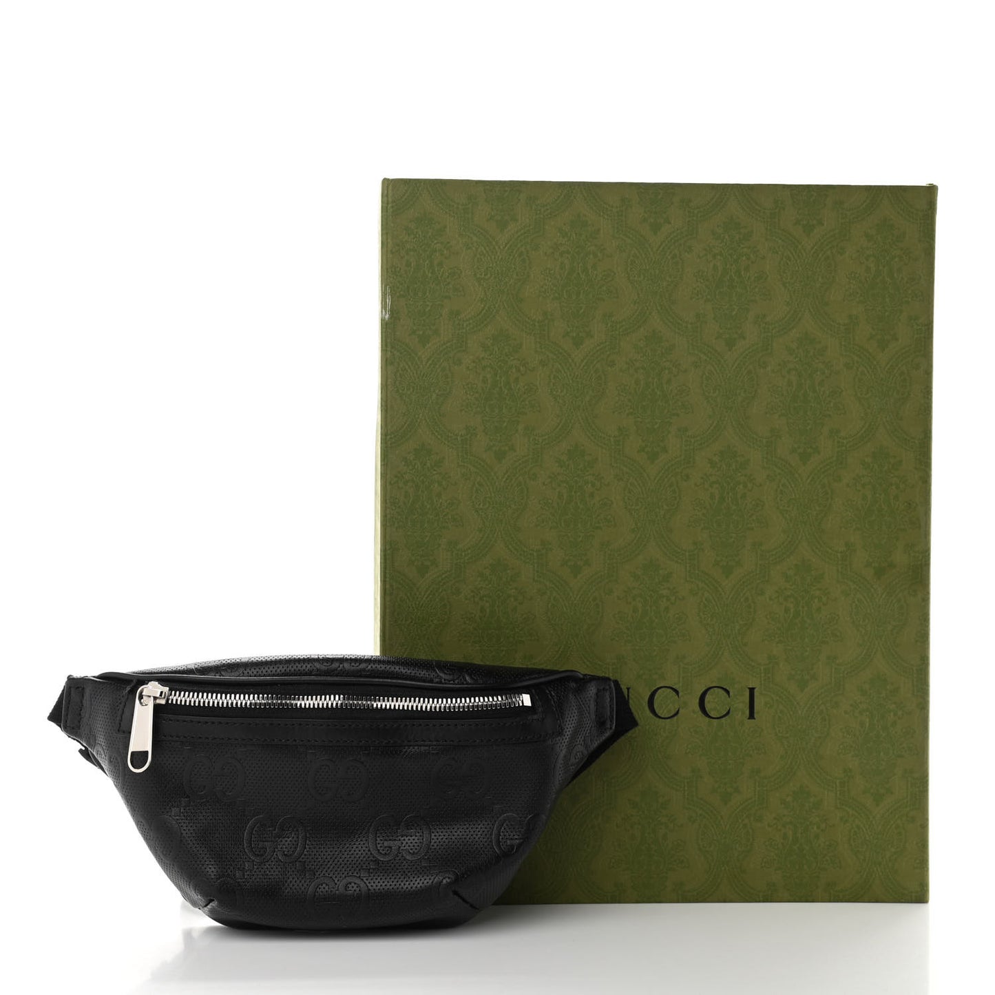 Calfskin GG Tennis Embossed Belt Bag Black