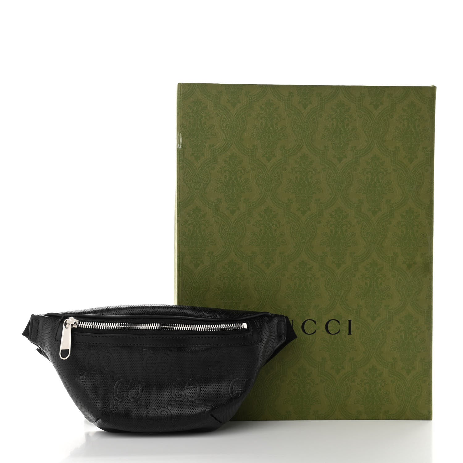 Gucci Calfskin GG Tennis Embossed Belt Bag Black 11 of 12