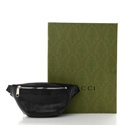 Gucci Calfskin GG Tennis Embossed Belt Bag Black 11 of 12