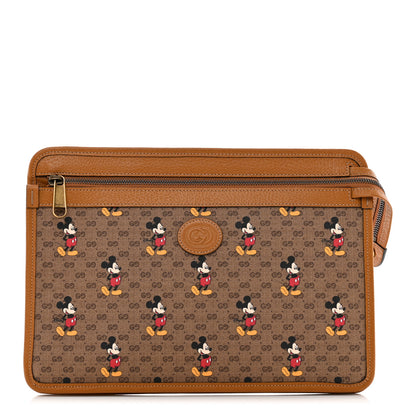 Gucci X DISNEY Mini Vintage GG Supreme Monogram Mickey Mouse Documents Holder Beige Vintage Sun Oil 1 of 7