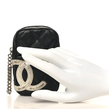 Chanel Calfskin Quilted Cambon Zip Around Cosmetic Pouch Black 2 of 11