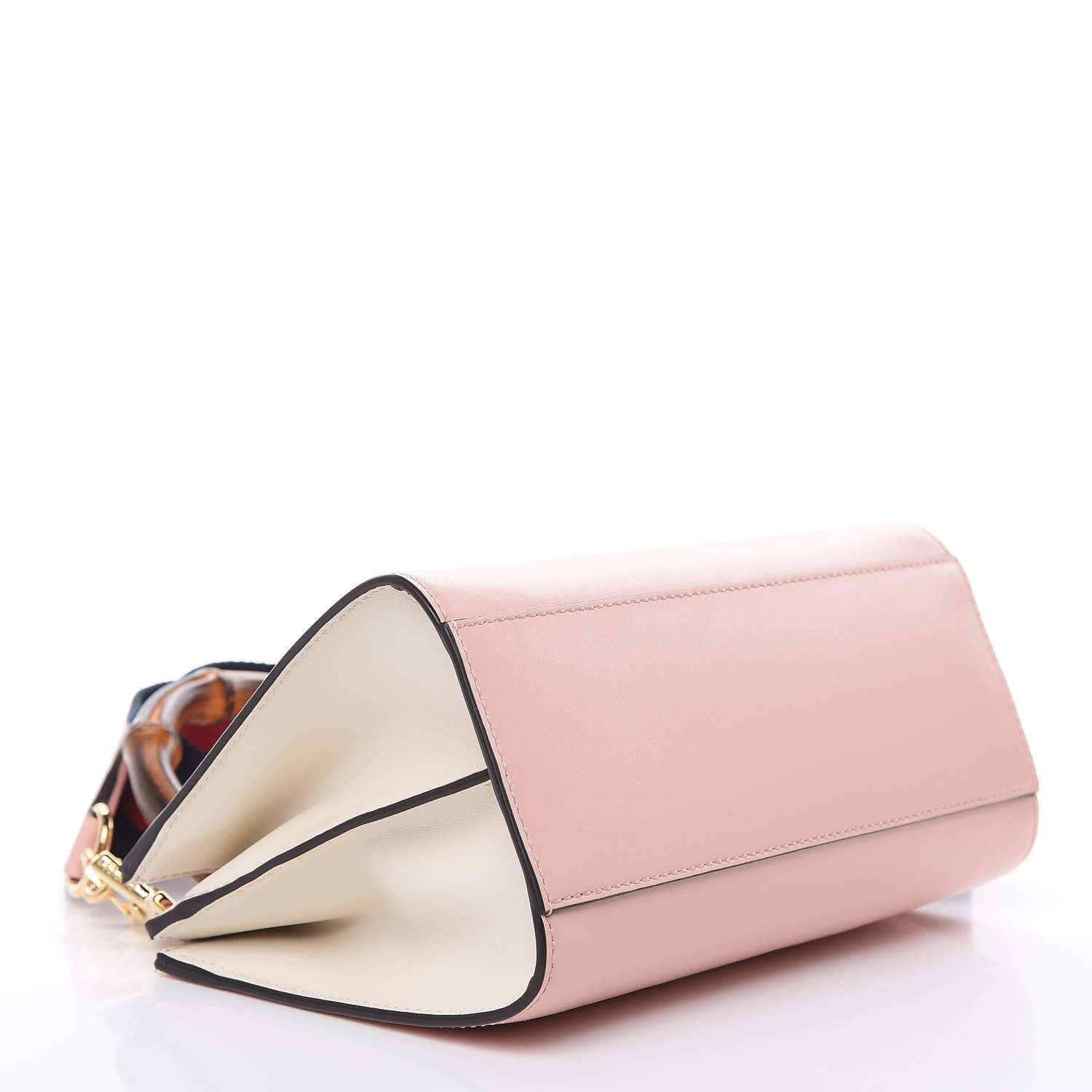 Gucci Nappa Bamboo Web Mini Nymphaea Top Handle Bag Perfect Pink Mystic White 4 of 12