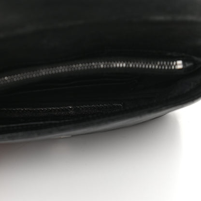 Saint Laurent Sheepskin Matelasse Chevron Monogram College Chain Wallet Black 5 of 8