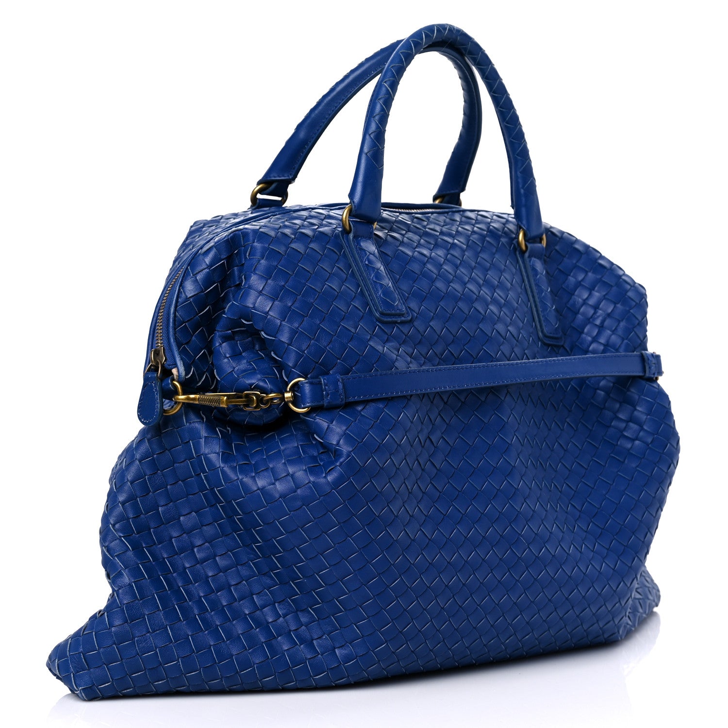 Bottega Veneta Nappa Intrecciato Maxi Convertible Tote Cobalt 3 of 11