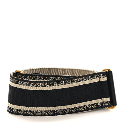 Christian Dior Canvas Embroidered Shoulder Strap Black 2 of 3