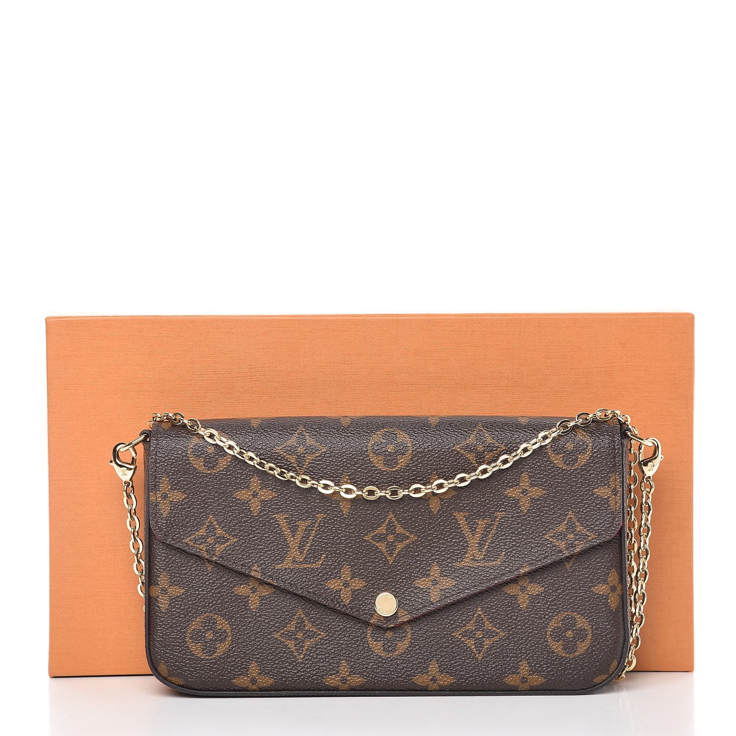 Monogram Pochette Felicie Chain Wallet Fuchsia