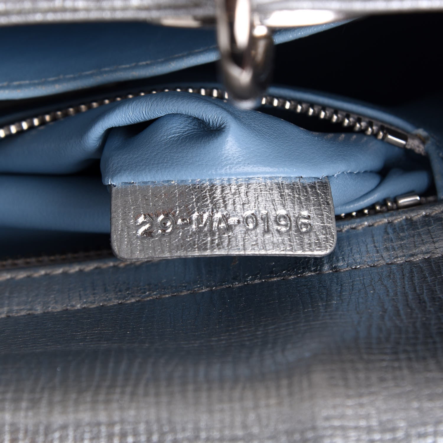 Christian Dior Metallic Grained Calfskin Cannage Small Lucky Badges My Lady Dior Silver 7 of 11