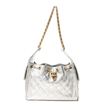 Chanel Metallic Caviar Quilted Small Chanel 25 Handbag Silver 1 of 11