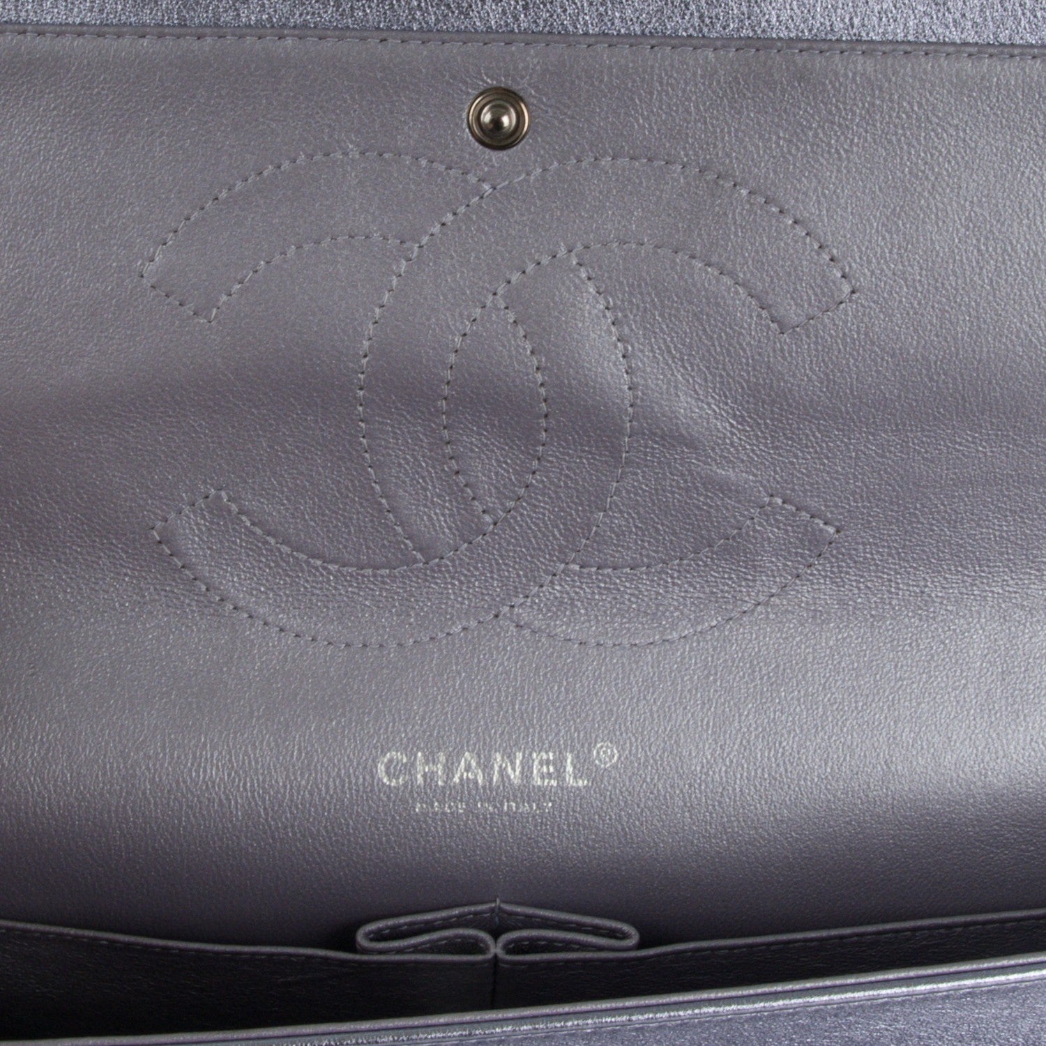 Chanel Metallic Lambskin Quilted Jumbo Double Flap Light Purple 8 of 9