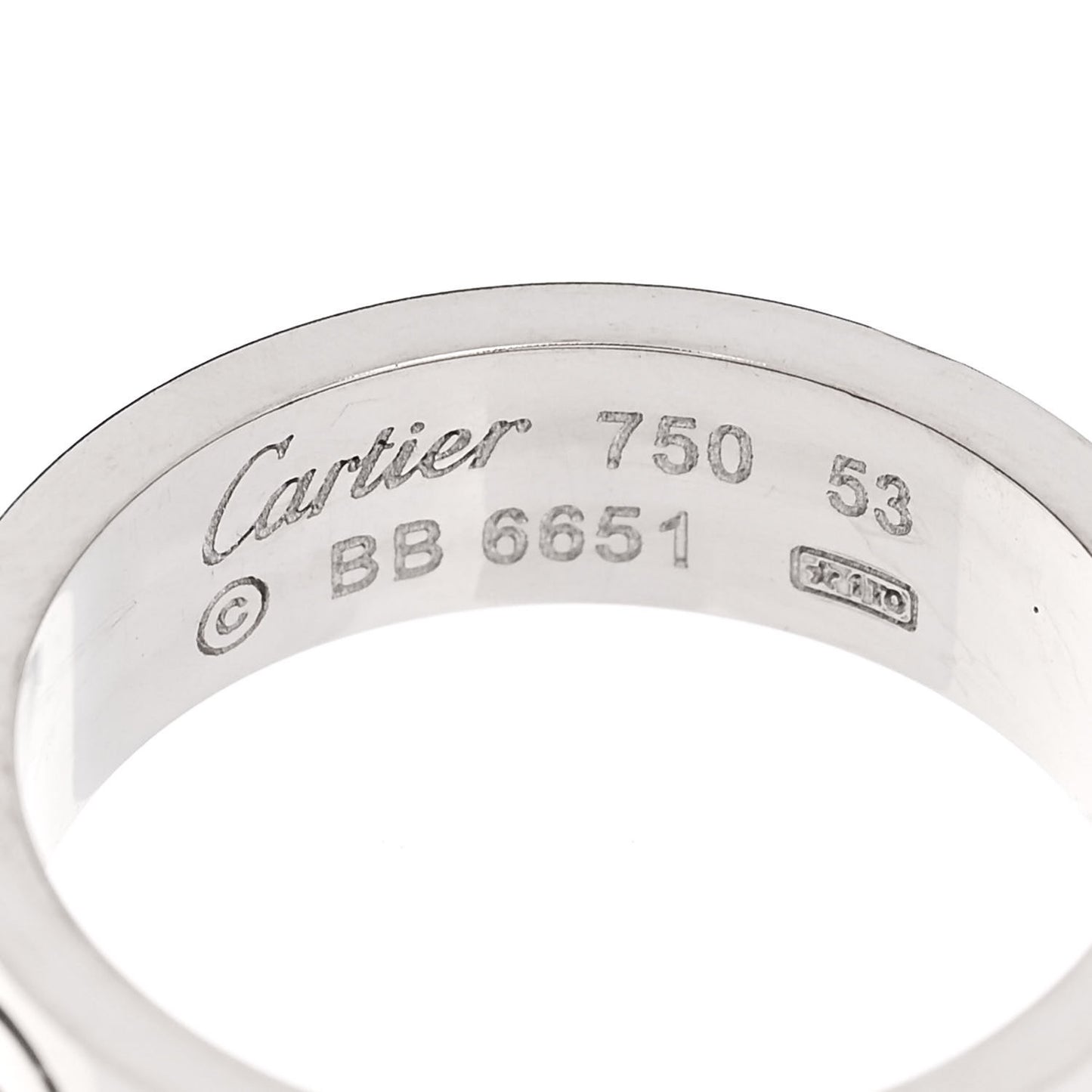 18K White Gold 5.5mm LOVE Ring 53 6.25