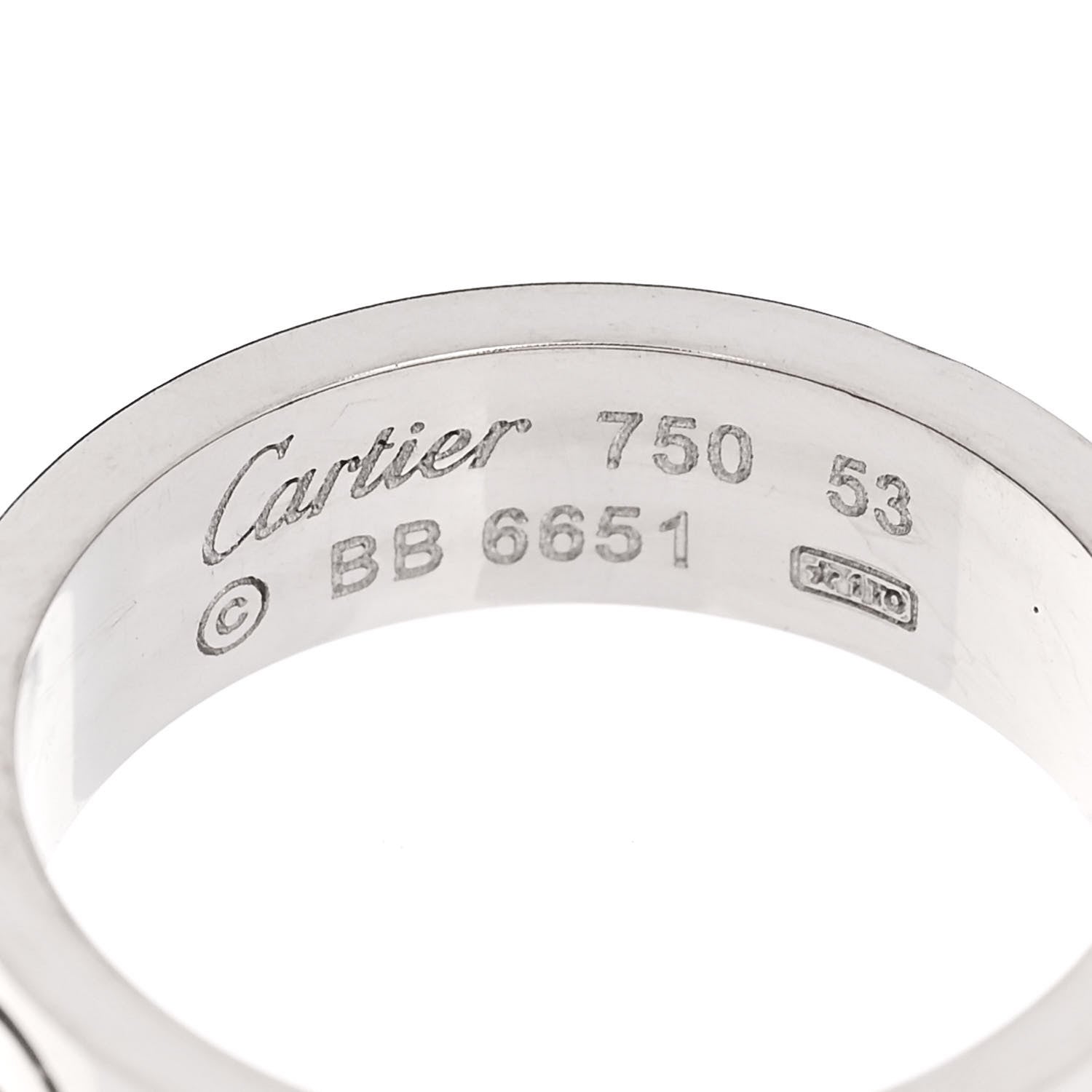 Cartier 18K White Gold 5.5mm LOVE Ring 53 6.25 4 of 4