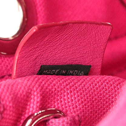 Prada Canvas Grommet Canapa Tote Pink 8 of 17
