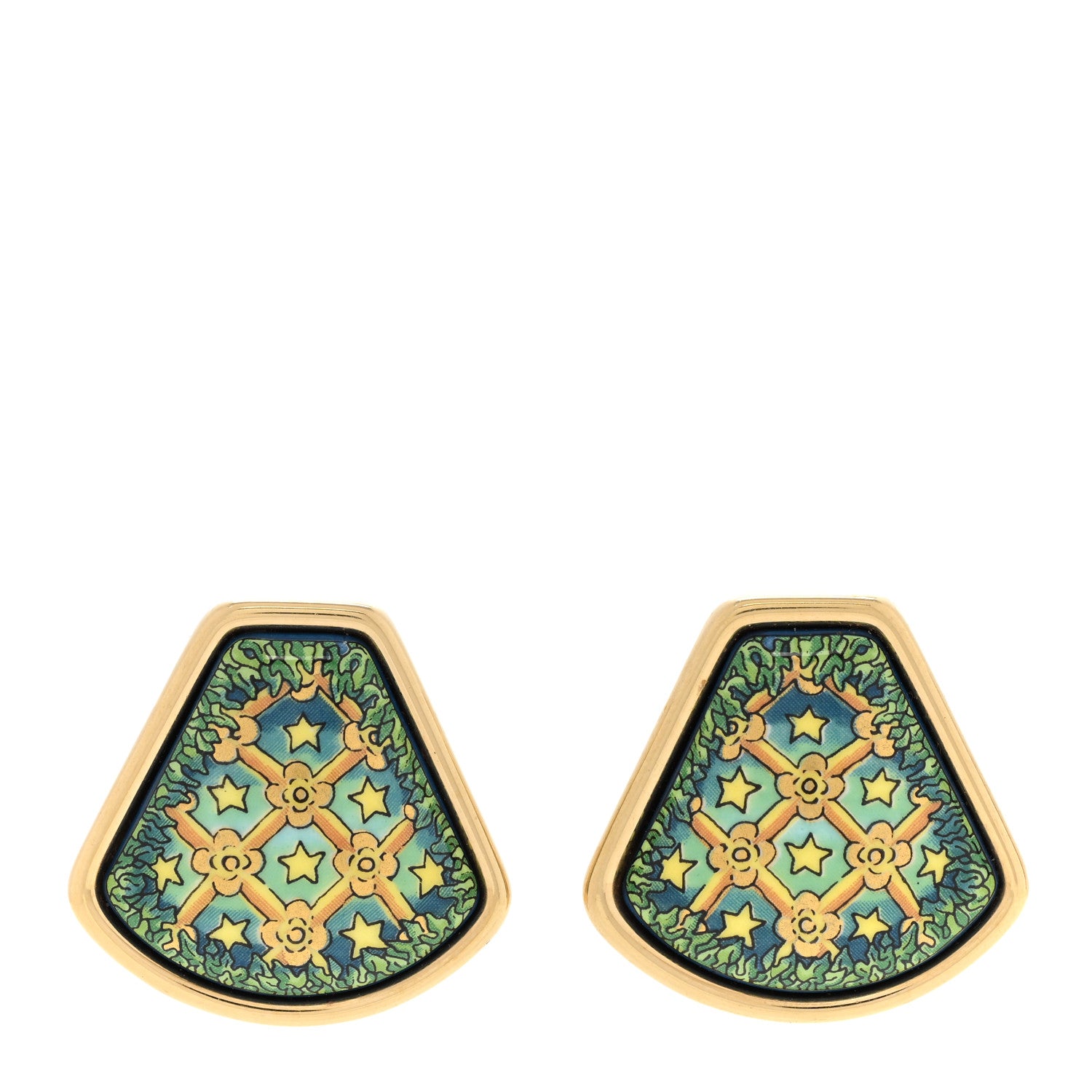 Hermes Printed Enamel Clip On Earrings 1 of 5