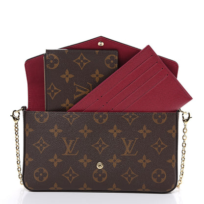 Louis Vuitton Monogram Pochette Felicie Chain Wallet Fuchsia 2 of 10