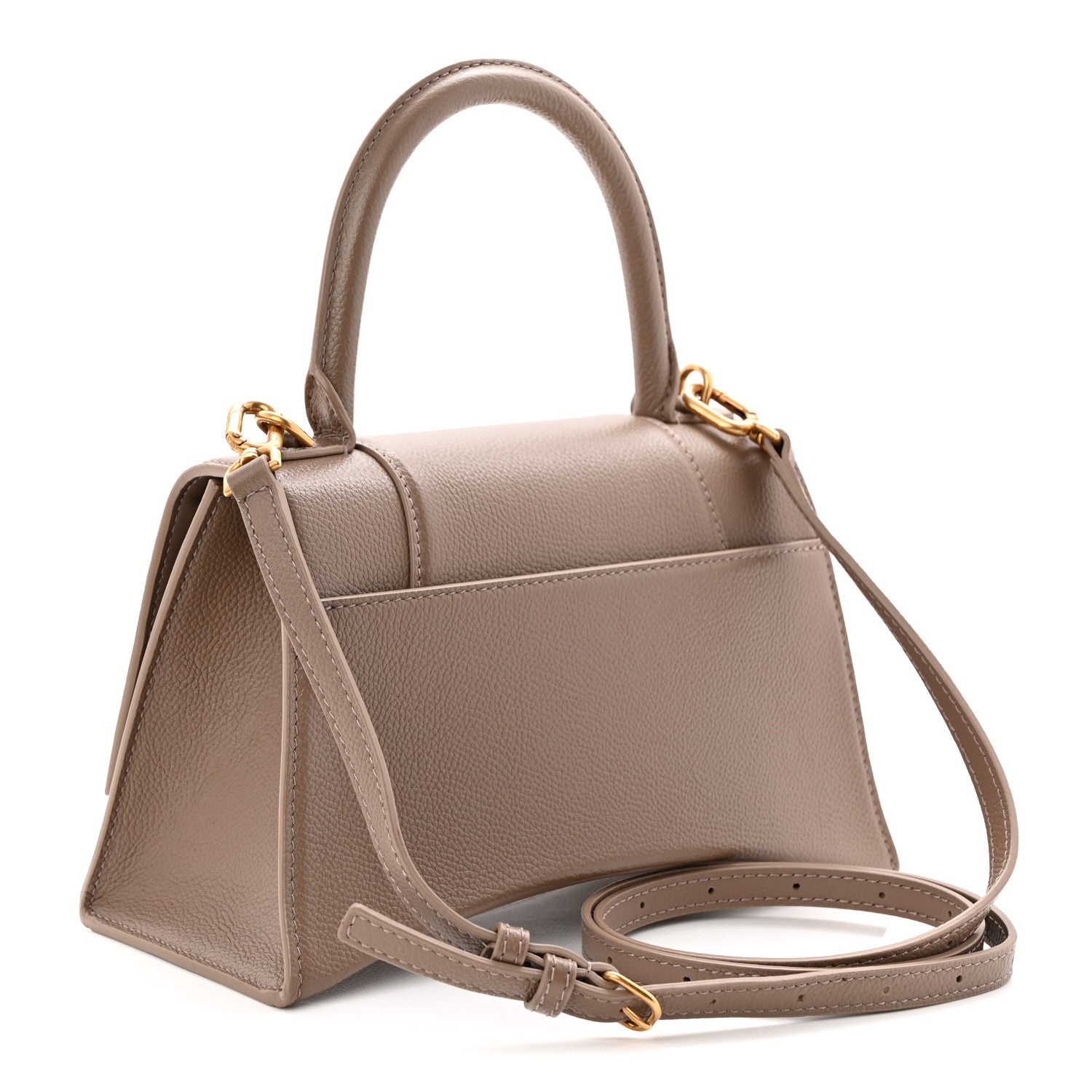 Balenciaga Grained Calfskin Small Hourglass Top Handle Bag Mink Grey 3 of 11