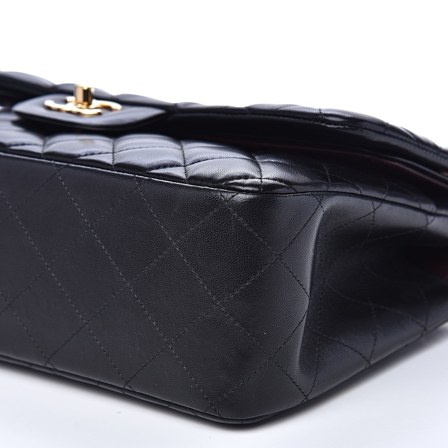 Chanel Lambskin Quilted Jumbo Double Flap Black 9 of 13