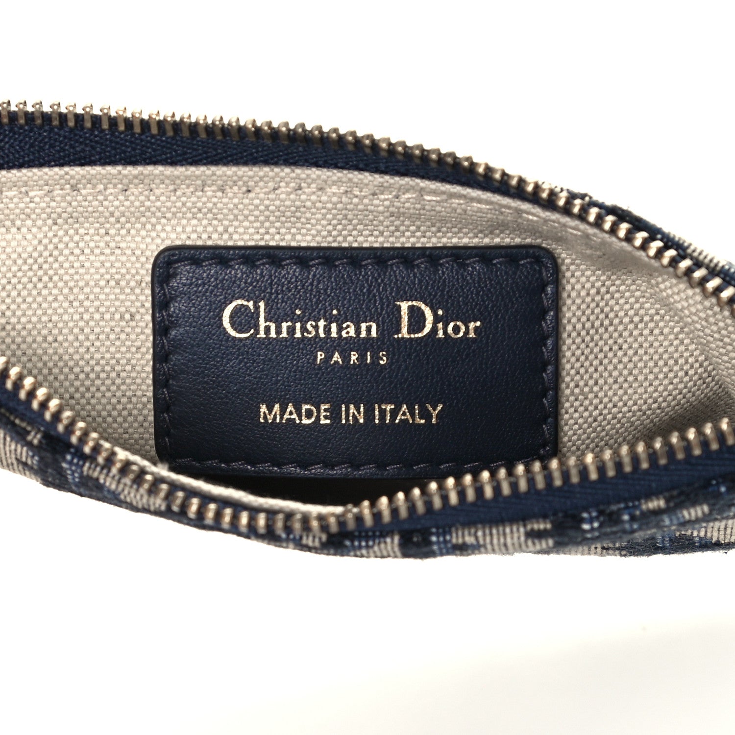 Christian Dior Oblique Zipped Card Holder Blue 6 of 9
