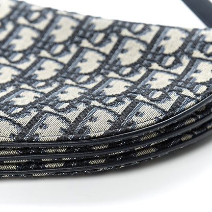 Christian Dior Oblique Saddle Pouch With Strap Navy Blue 10 of 10