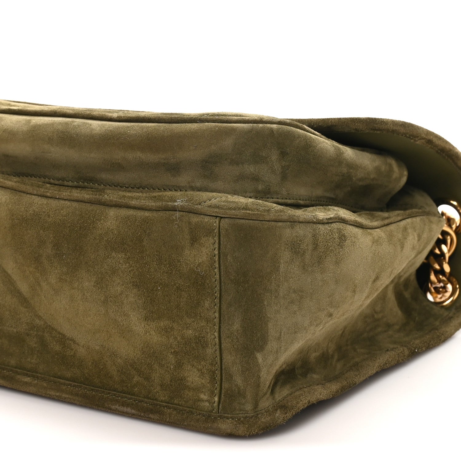 Saint Laurent Suede Monogram Medium Niki Chain Satchel Loden Green 10 of 10