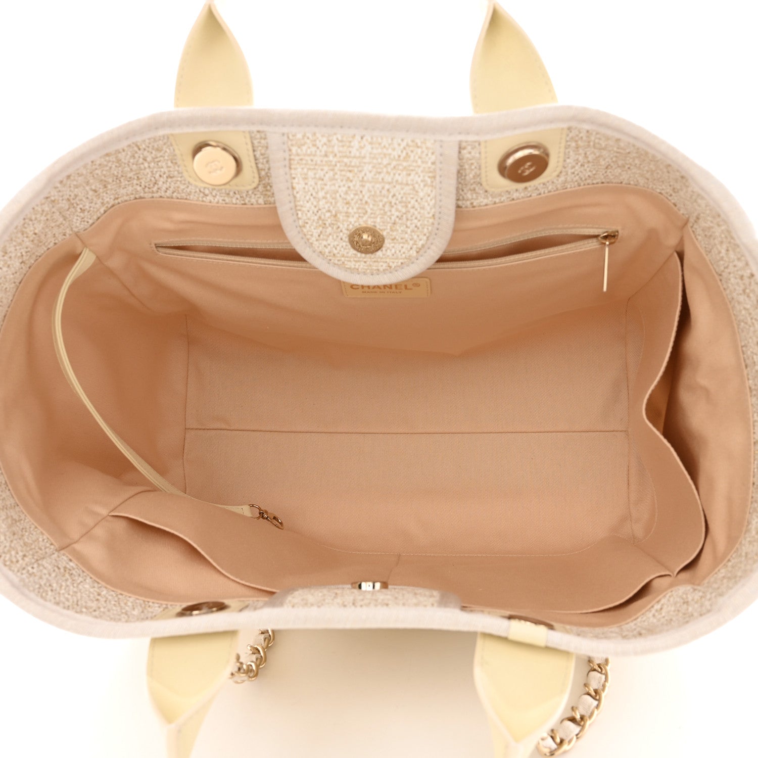 Chanel Lurex Boucle Medium Deauville Tote White 5 of 10