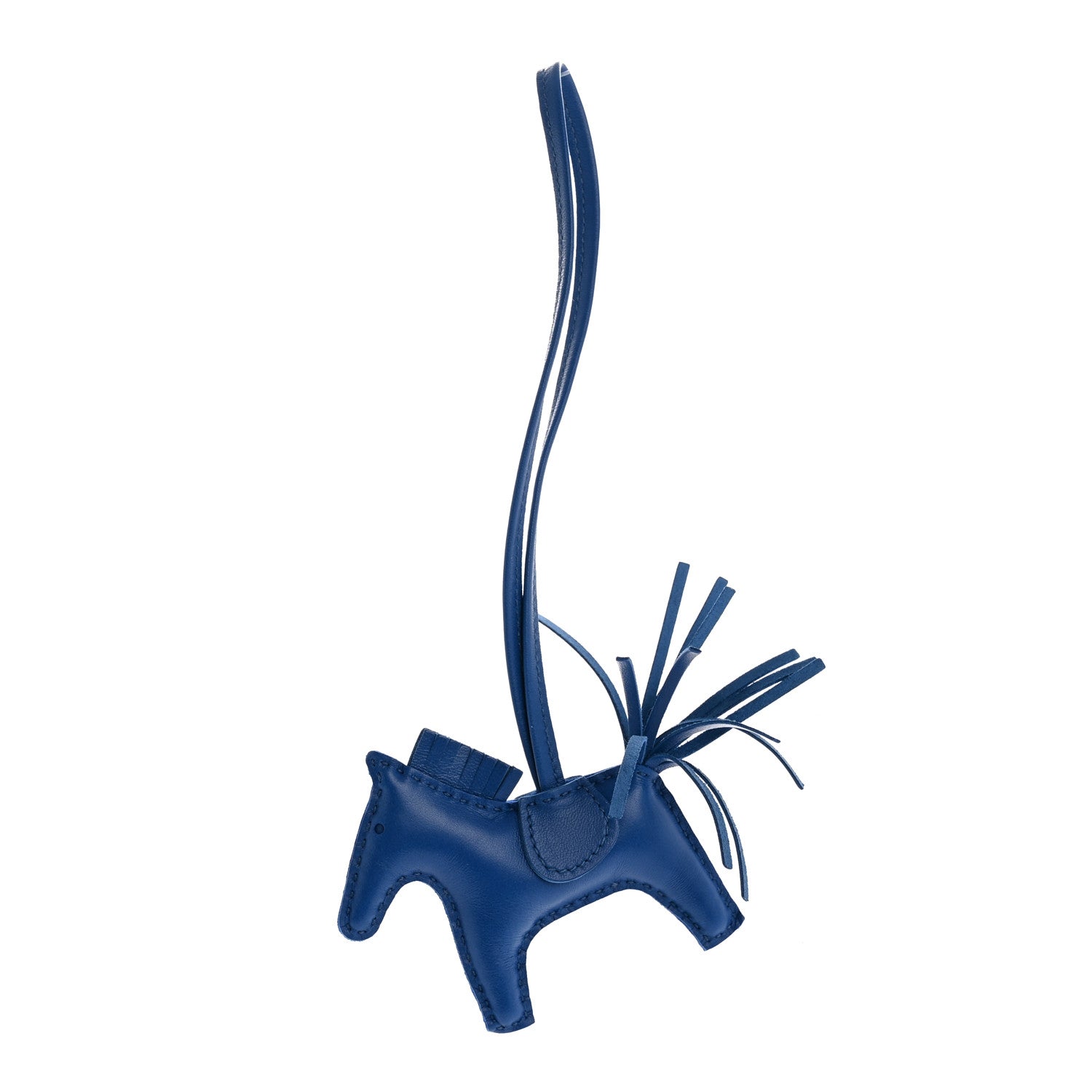 HERMES エルメス馬蹄型レザーチャーム　青　美品 Hermes Milo Lambskin Grigri Rodeo Horse Bag Charm PM Bleu France