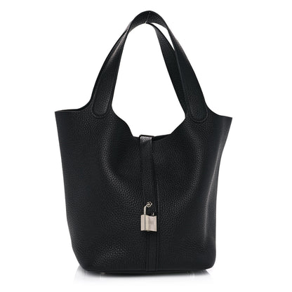 Hermes Taurillon Clemence Picotin Lock 22 MM Black 1 of 13