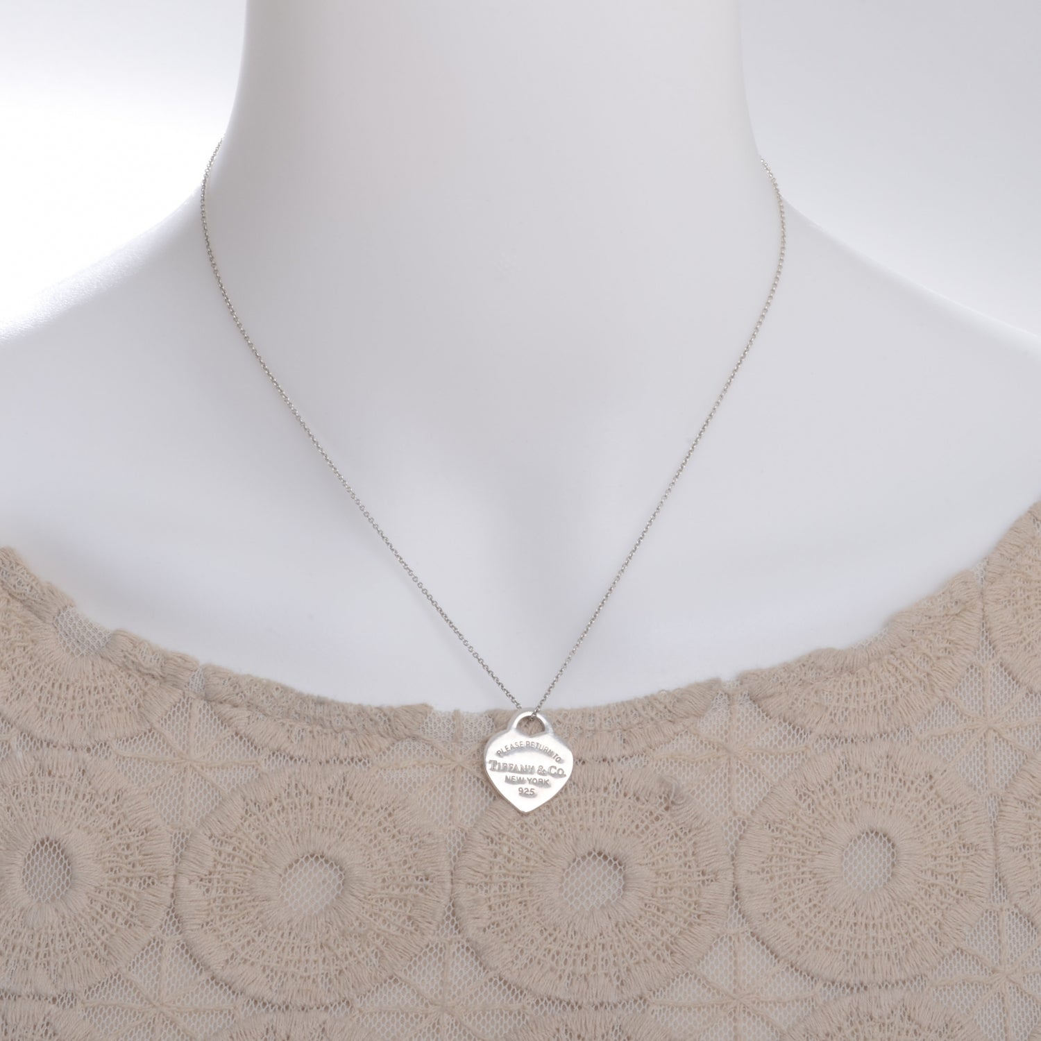 Tiffany Sterling Silver Small Return to Tiffany Heart Pendant Necklace 2 of 6
