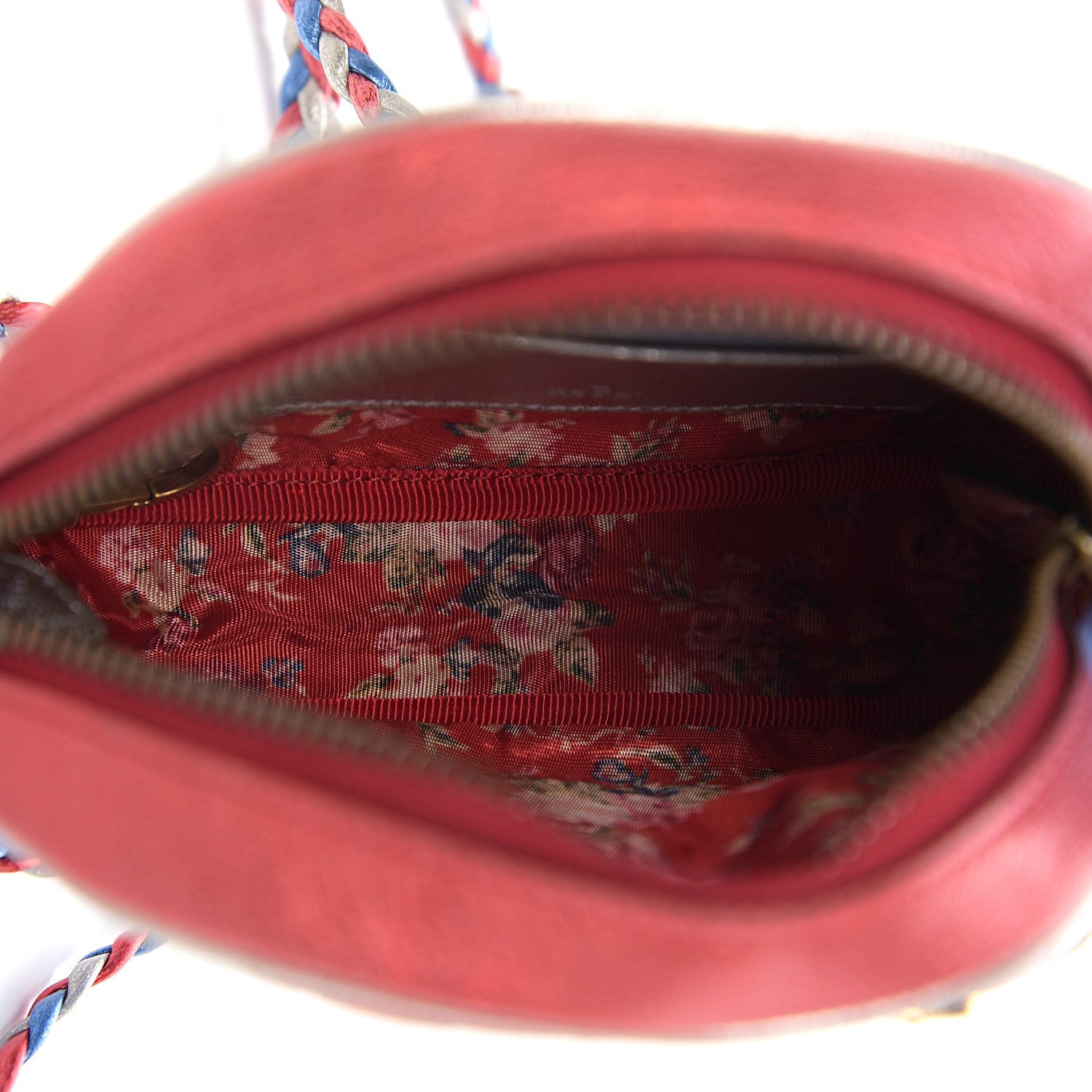 Gucci Laminated Nappa Trapuntata Mini Zumi Dome Shoulder Bag Rosso Marine Argento 4 of 8