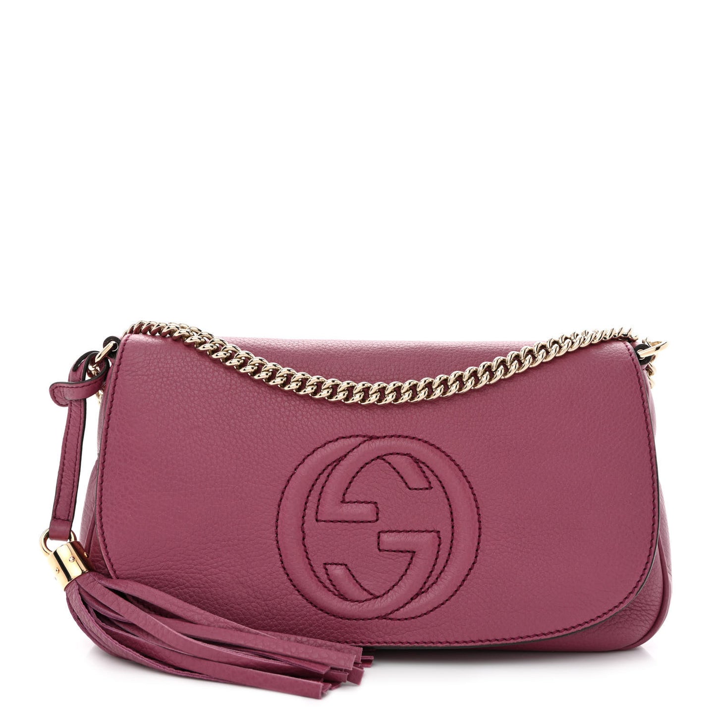 Pebbled Calfskin Medium Soho Flap Crossbody Peonia Flower