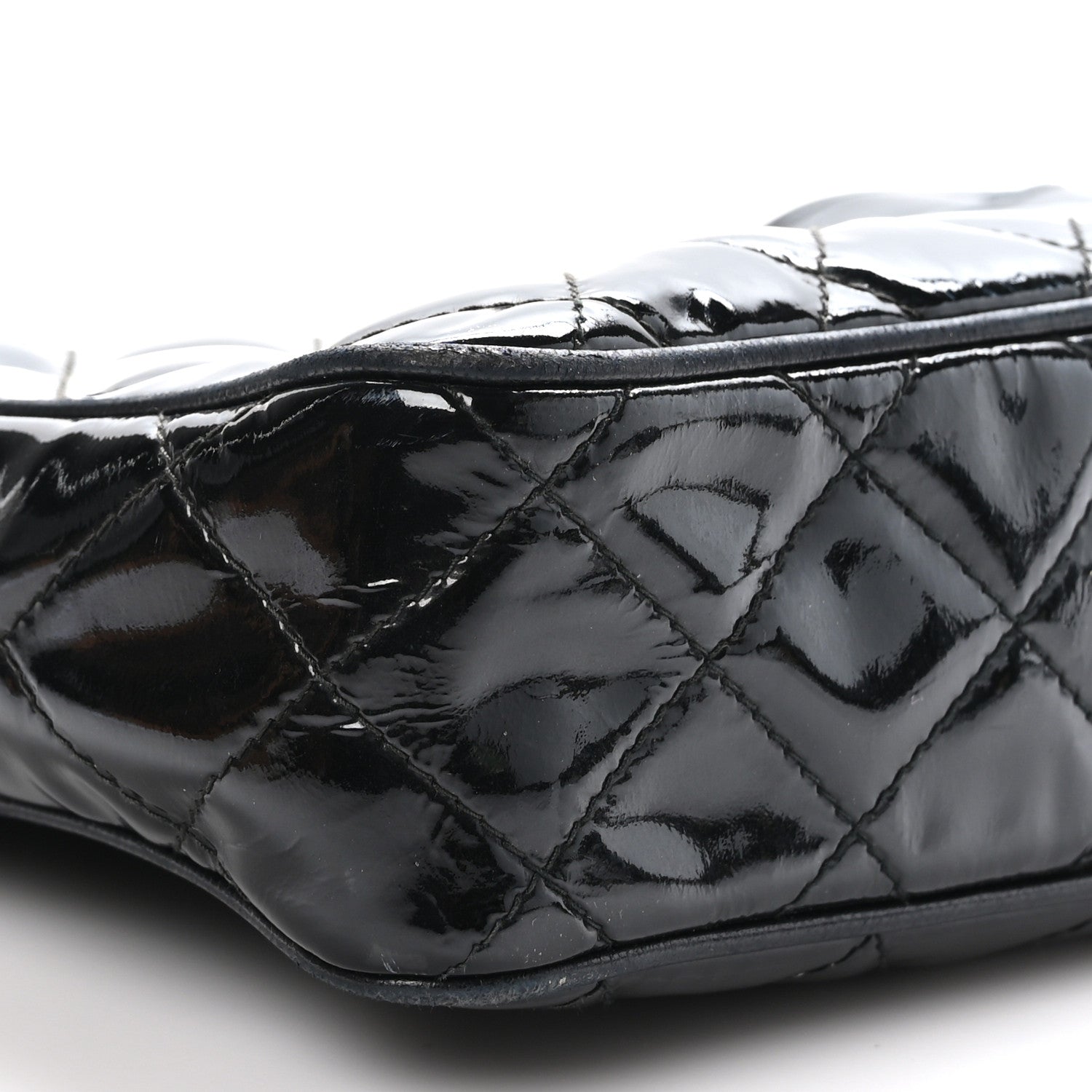 Chanel Patent Quilted Tassel Camera Case Black 10 of 11