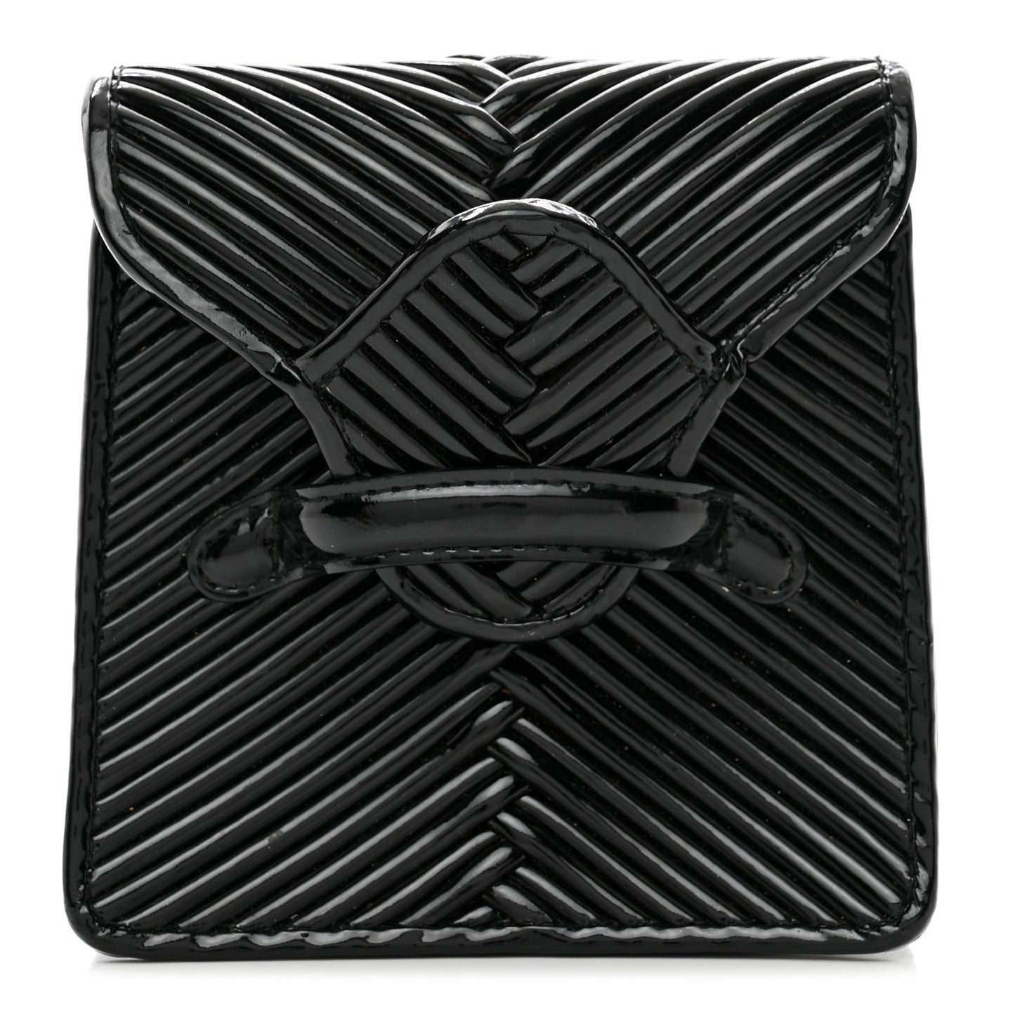 Patent Embossed Box Clutch Clutch Black
