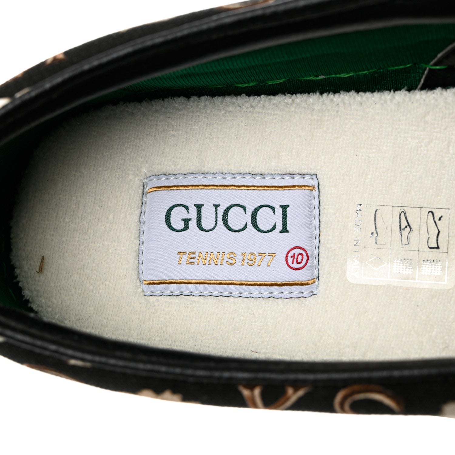 Gucci X KEN SCOTT Canvas Floral Print Mens Tennis 1977 Slip On Sneakers 10 Black Ivory 6 of 8