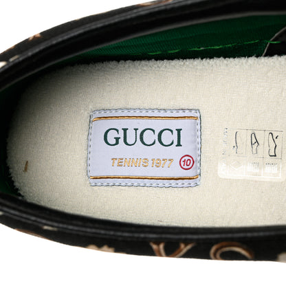 Gucci X KEN SCOTT Canvas Floral Print Mens Tennis 1977 Slip On Sneakers 10 Black Ivory 6 of 8