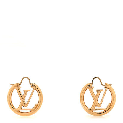 Louis Vuitton Metal Small Louise Hoop Earrings Gold 1 of 5