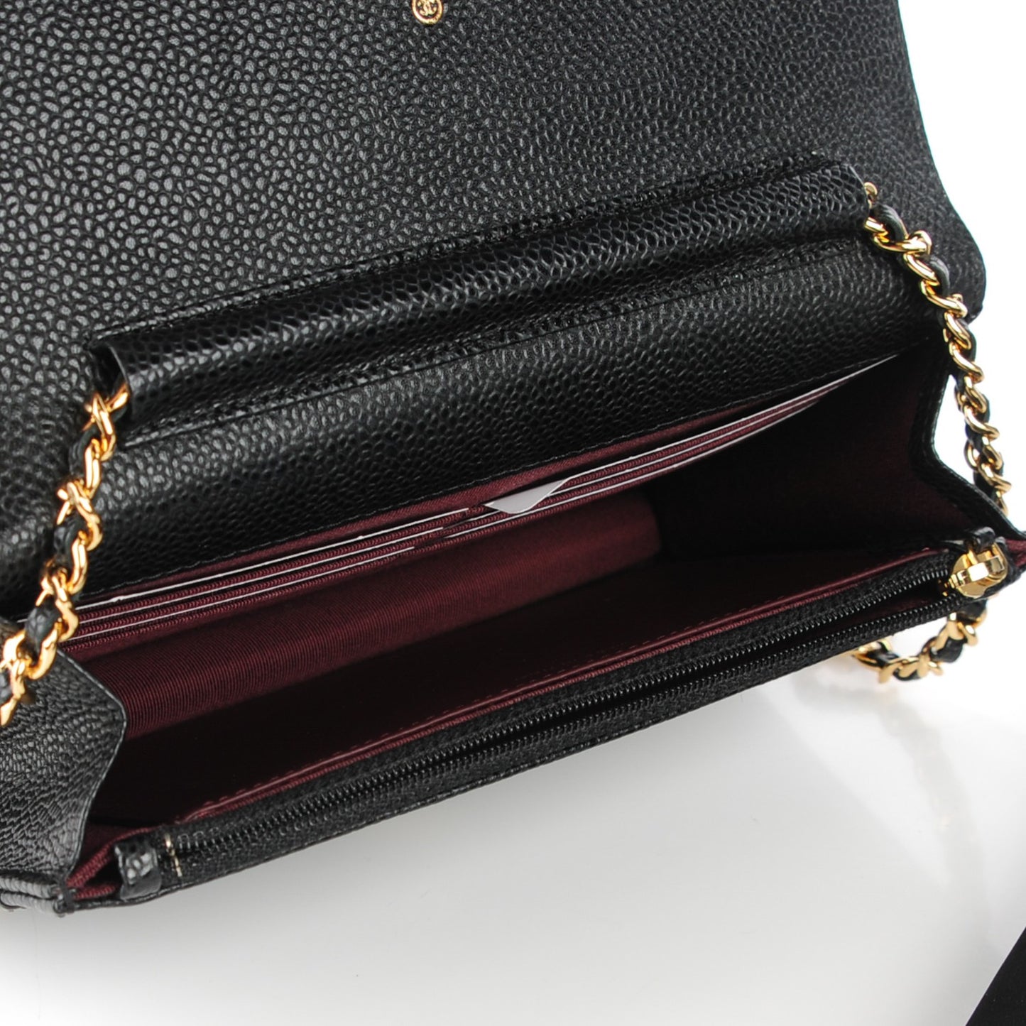 Caviar Quilted Wallet On Chain WOC Black