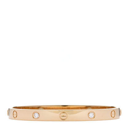 Cartier 18K Yellow Gold 4 Diamond LOVE Bracelet 18 4 of 10